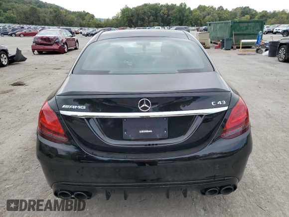 2021 Mercedes-Benz C 43 AMG with VIN W1KWF6EB3MR605899, listed as a Copart auction lot 71687604 with 39,876 mi miles and Salvage title. Bid and sale history available at DreamBid. Image 6.