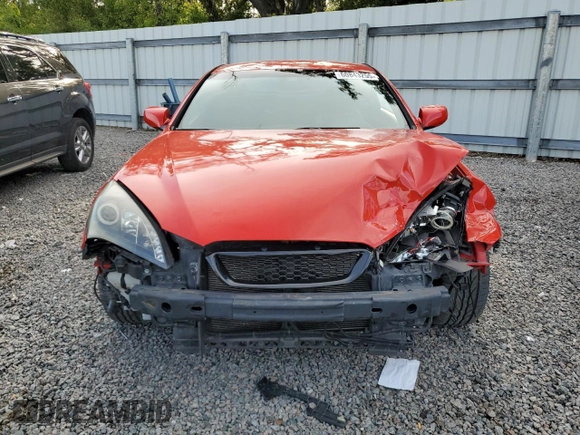 2010 Hyundai Genesis Coupe Grand Touring with VIN KMHHU6KH8AU007233, listed as a Copart auction lot 60843255 with Not provided miles and Salvage title. Bid and sale history available at DreamBid. Image 5.