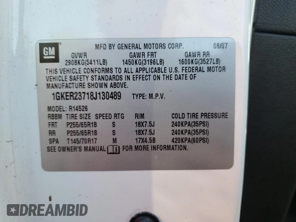 2008 GMC Acadia SLT1 with VIN 1GKER23718J130489, listed as a Copart auction lot 55009055 with 183,021 mi miles and Clean Title. Bid and sale history available at carsss.com. Image 13.
