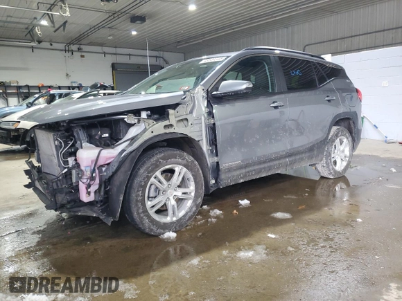 2021 GMC Terrain SLE with VIN 3GKALTEV4ML375503, listed as a Copart auction lot 43544345 with 53,887 mi miles and Salvage Title. Bid and sale history available at carsss.com. Image 1.