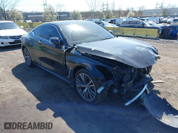2019 Infiniti Q60 Luxe with VIN JN1EV7EL4KM290776, listed as a IAAI auction lot 42047865 with 33,926 mi miles and . Bid and sale history available at carsss.com. Image 1.