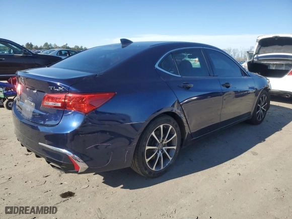 2018 Acura TLX with VIN 19UUB2F34JA002159, listed as a Copart auction lot 43985865 with 133,617 mi miles and Salvage Title. Bid and sale history available at carsss.com. Image 3.
