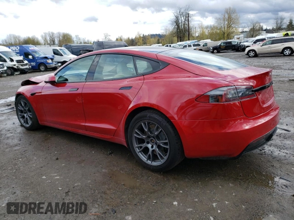 2022 Tesla Model S with VIN 5YJSA1E5XNF469508, listed as a Copart auction lot 48967223 with 6,546 mi miles and Salvage Title. Bid and sale history available at DreamBid. Image 2.
