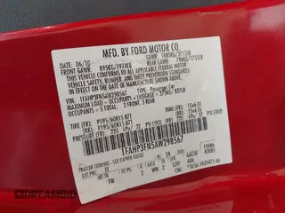 2010 Ford Focus SE with VIN 1FAHP3FN5AW298567, listed as a IAAI auction lot 41815362 with 108,327 mi miles. Bid and sale history available at carsss.com. Image 9.