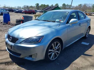2007 Lexus IS with VIN JTHBK262775050123, listed as a IAAI auction lot 42071853 with 169,479 mi miles. Bid and sale history available at carsss.com. Image 2.