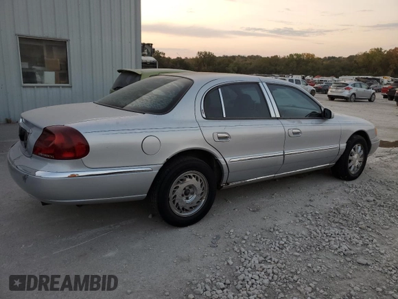 2002 Lincoln Continental with VIN 1LNHM97VX2Y672516, listed as a Copart auction lot 75595354 with 154,361 mi miles and Salvage Title. Bid and sale history available at carsss.com. Image 3.