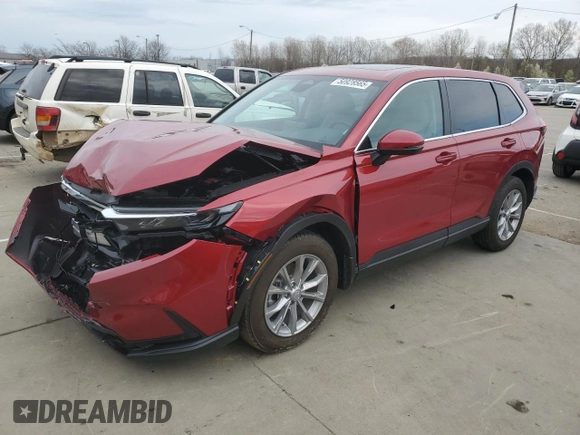 2025 Honda CR-V EX-L with VIN 7FARS4H72SE012296, listed as a Copart auction lot 50928565 with 5,044 mi miles and Salvage Title. Bid and sale history available at DreamBid. Image 1.