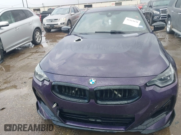 2022 BMW 2 Series M240i xDrive with VIN 3MW53CM03N8C68415, listed as a IAAI auction lot 41443638 with 37,209 mi miles. Bid and sale history available at carsss.com. Image 12.
