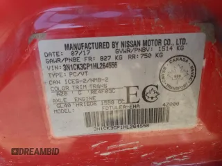 2017 Nissan Micra S z VIN 3N1CK3CP1HL264556, wystawiony jako Copart lot #73028354 z przebiegiem 75 857 mil mil oraz Tytuł czysty. Historia ofert i sprzedaży dostępna na DreamBid. Obrazek 12.