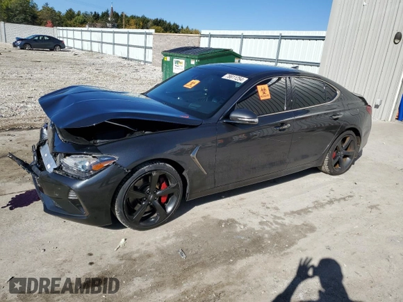 2019 Genesis G70 3.3T Advanced with VIN KMTG34LE1KU022137, listed as a Copart auction lot 76611254 with 59,082 mi miles and Salvage Title. Bid and sale history available at carsss.com. Image 1.
