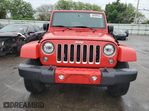 2017 Jeep Wrangler Unlimited Sahara with VIN 1C4BJWEG6HL552529, listed as a Copart auction lot 56688935 with Not provided miles and Salvage title. Bid and sale history available at DreamBid. Image 5.