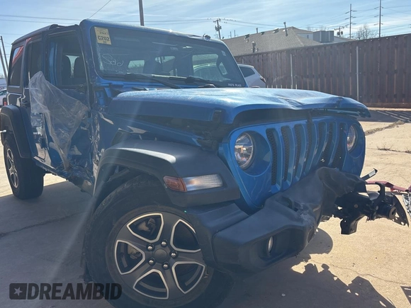 2021 Jeep Wrangler Unlimited Sport with VIN 1C4HJXDN7MW786865, listed as a Copart auction lot 45890995 with Not provided miles and Clean title. Bid and sale history available at DreamBid. Image 1.