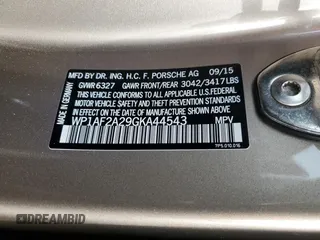 2016 Porsche Cayenne Diesel with VIN WP1AF2A29GKA44543, listed as a Copart auction lot 45495625 with 120,075 mi miles and Salvage title. Bid and sale history available at DreamBid. Image 14.