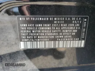 2012 Volkswagen Jetta SportWagen TDI with VIN 3VWPL7AJ7CM702854, listed as a Copart auction lot 72879404 with 251,508 mi miles and Salvage Title. Bid and sale history available at carsss.com. Image 15.