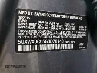 2016 BMW X3 xDrive28i z VIN 5UXWX9C55G0D78148, wystawiony jako Copart lot #56478855 z przebiegiem 88 799 mil mil oraz Szkoda całkowita • Salvage title. Historia ofert i sprzedaży dostępna na DreamBid. Obrazek 12.