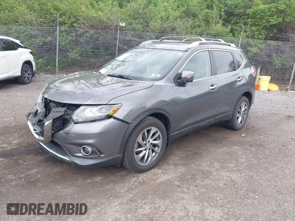 2014 Nissan Rogue SL with VIN 5N1AT2MV9EC823699, listed as a IAAI auction lot 42037833 with 96,093 mi miles. Bid and sale history available at carsss.com. Image 2.