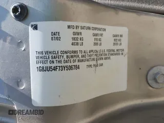 2003 Saturn LS z VIN 1G8JU54F73Y506784, wystawiony jako IAAI lot #42286124 z przebiegiem 202 185 mil mil oraz . Historia ofert i sprzedaży dostępna na DreamBid. Obrazek 9.