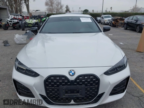 2022 BMW 4 Series 430i with VIN WBA53AP02NCK91287, listed as a IAAI auction lot 41448686 with 27,046 mi miles and . Bid and sale history available at carsss.com. Image 13.