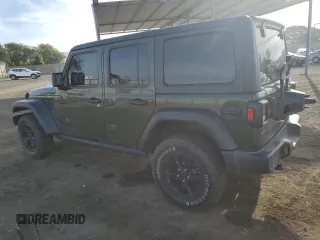 2021 Jeep Wrangler Unlimited Willys with VIN 1C4HJXDM0MW655574, listed as a Copart auction lot 82288524 with 34,986 mi miles and Salvage title. Bid and sale history available at DreamBid. Image 2.