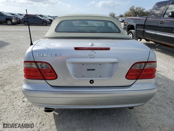 2002 Mercedes-Benz CLK-Class with VIN WDBLK65G92T092886, listed as a Copart auction lot 78297224 with 0 mi miles and Salvage Title. Bid and sale history available at carsss.com. Image 6.
