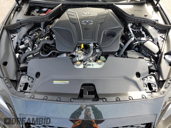 2024 Infiniti Q50 Red Sport 400 with VIN JN1FV7DRXRM680351, listed as a Copart auction lot 72008234 with 462 mi miles and Salvage title. Bid and sale history available at DreamBid. Image 11.