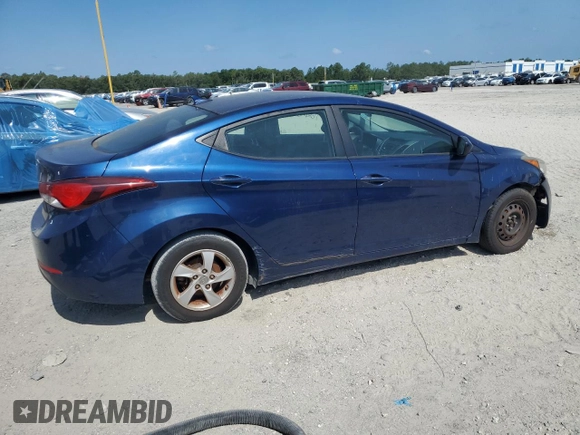 2015 Hyundai Elantra SE with VIN 5NPDH4AE6FH633013, listed as a Copart auction lot 62235615 with 126,123 mi miles and Clean title. Bid and sale history available at DreamBid. Image 3.