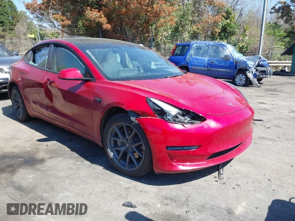 2022 Tesla Model 3 Long Range with VIN 5YJ3E1EB1NF272452, listed as a IAAI auction lot 41897358 with 78,458 mi miles and . Bid and sale history available at DreamBid. Image 1.