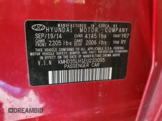 2014 Hyundai Elantra GT with VIN KMHD35LH1EU233095, listed as a Copart auction lot 75674894 with 152,024 mi miles and Salvage Title. Bid and sale history available at carsss.com. Image 14.