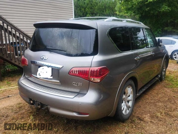 2012 Infiniti QX56 7-passenger with VIN JN8AZ2NE7C9015769, listed as a Copart auction lot 61275105 with 164,342 mi miles and Clean title. Bid and sale history available at DreamBid. Image 4.