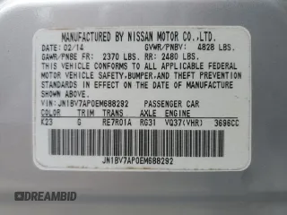 2014 Infiniti Q50 with VIN JN1BV7AP0EM688292, listed as a Copart auction lot 44427385 with 174,233 mi miles and Salvage title. Bid and sale history available at DreamBid. Image 12.
