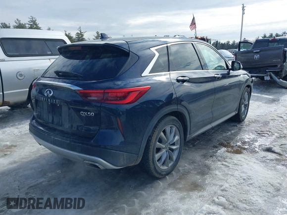 2019 Infiniti QX50 Luxe with VIN 3PCAJ5M39KF144475, listed as a IAAI auction lot 41653905 with 58,436 mi miles and . Bid and sale history available at DreamBid. Image 4.