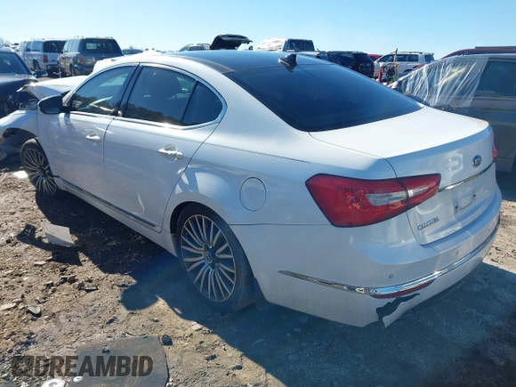 2015 Kia Cadenza Premium with VIN KNALN4D72F5171418, listed as a IAAI auction lot 41243986 with 96,495 mi miles. Bid and sale history available at carsss.com. Image 3.