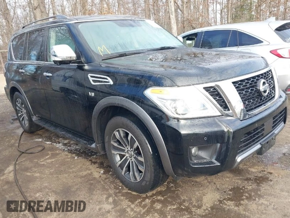 2020 Nissan Armada SL with VIN JN8AY2NC4LX519807, listed as a IAAI auction lot 41522194 with 108,532 mi miles. Bid and sale history available at carsss.com. Image 1.