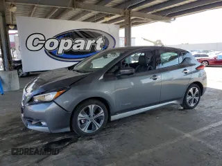 2019 Nissan LEAF SV with VIN 1N4AZ1CP5KC305686, listed as a Copart auction lot 60253625 with 37,870 mi miles and Salvage title. Bid and sale history available at DreamBid. Image 1.