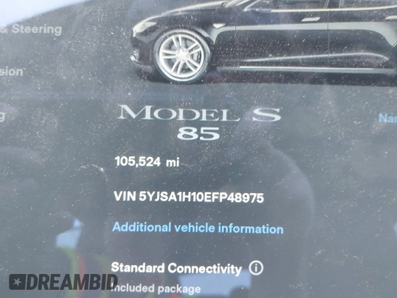 2014 Tesla Model S 60 с VIN 5YJSA1H10EFP48975, выставлен на аукционе IAAI как лот 42249935 с пробегом 105 524 миль миль и . История ставок и продаж доступна на DreamBid. Изображение 7.