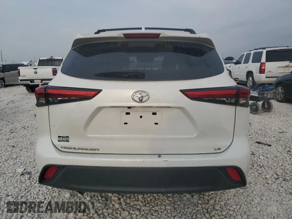 2020 Toyota Highlander LE with VIN 5TDZZRAHXLS027648, listed as a Copart auction lot 53491155 with 92,710 mi miles and Salvage title. Bid and sale history available at DreamBid. Image 6.
