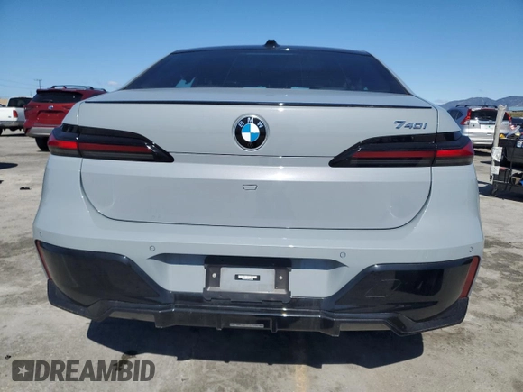 2023 BMW 7 Series 740i with VIN WBA23EH02PCL92695, listed as a Copart auction lot 49352065 with 11,758 mi miles and Salvage title. Bid and sale history available at DreamBid. Image 6.