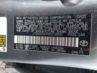 2004 Toyota Prius z VIN JTDKB20U940012400, wystawiony jako IAAI lot #42355509 z przebiegiem 177 550 mil mil oraz . Historia ofert i sprzedaży dostępna na DreamBid. Obrazek 9.