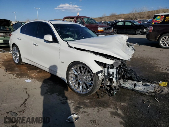 2020 Infiniti Q50 with VIN JN1EV7AR6LM250968, listed as a Copart auction lot 48635185 with 32,402 mi miles and Salvage Title. Bid and sale history available at DreamBid. Image 4.