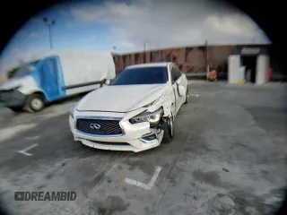 2018 Infiniti Q50 2.0t LUXE with VIN JN1CV7AP6JM240900, listed as a Copart auction lot 44648925 with 52,619 mi miles and Salvage Title. Bid and sale history available at carsss.com. Image 10.