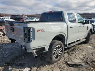 2024 Ford Ranger LARIAT with VIN 1FTER4KH0RLE20102, listed as a Copart auction lot 85329524 with 7,752 mi miles and Salvage Title. Bid and sale history available at carsss.com. Image 3.
