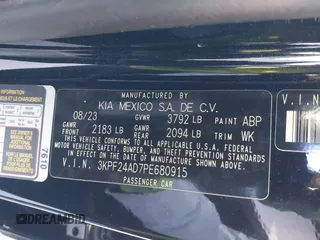 2023 Kia Forte LXS with VIN 3KPF24AD7PE680915, listed as a IAAI auction lot 40741003 with 16,770 mi miles and . Bid and sale history available at DreamBid. Image 9.