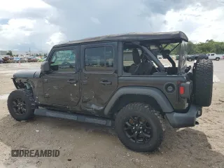 2021 Jeep Wrangler Unlimited Willys Sport with VIN 1C4HJXDN3MW681126, listed as a Copart auction lot 61303544 with 39,514 mi miles and Salvage title. Bid and sale history available at DreamBid. Image 2.