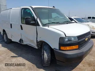 2021 Chevrolet Express Cargo Van with VIN 1GCWGAF70M1237863, listed as a IAAI auction lot 41778507 with 122,174 mi miles. Bid and sale history available at carsss.com. Image 1.