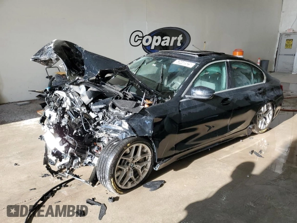 2025 BMW 3 Series 330i xDrive with VIN 3MW89CW02S8F08011, listed as a Copart auction lot 53448925 with 0 mi miles and Non Repairable. Bid and sale history available at carsss.com. Image 1.