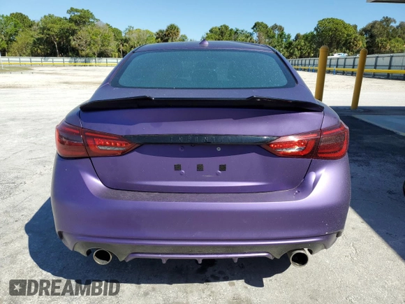 2021 Infiniti Q50 Red Sport 400 with VIN JN1FV7DR2MM880956, listed as a Copart auction lot 48795465 with 36,160 mi miles and Clean title. Bid and sale history available at DreamBid. Image 6.