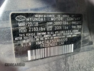 2018 Hyundai Elantra SE z VIN KMHD74LF5JU668225, wystawiony jako Copart lot #57252815 z przebiegiem 61 890 mil mil oraz Tytuł czysty. Historia ofert i sprzedaży dostępna na DreamBid. Obrazek 12.
