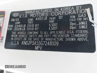 2016 Kia Soul + z VIN KNDJP3A53G7248109, wystawiony jako IAAI lot #41298416 z przebiegiem 150 708 mil mil oraz . Historia ofert i sprzedaży dostępna na DreamBid. Obrazek 9.