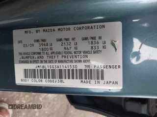 2010 Mazda 3 i Touring with VIN JM1BL1SG3A1141530, listed as a IAAI auction lot 42214928 with 143,356 mi miles and . Bid and sale history available at carsss.com. Image 9.