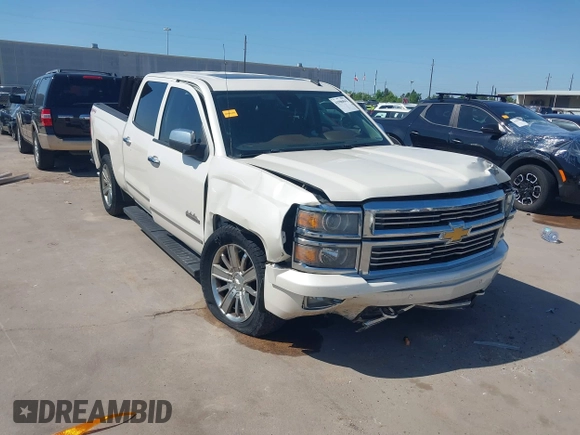 2014 Chevrolet Silverado 1500 High Country with VIN 3GCUKTEC4EG409072, listed as a IAAI auction lot 41986843 with 124,058 mi miles. Bid and sale history available at carsss.com. Image 1.